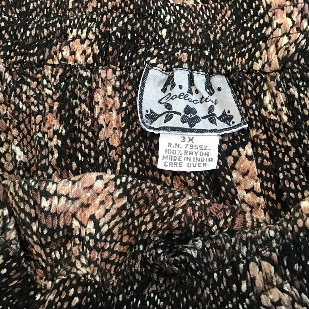 M.P.H. Collection Flowy Rayon Brown /Tan Snakeskin lightweight midi skirt. 3X - Picture 4 of 5
